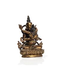 Gilded Bronze of Vajradhara and Prajnaparamita, 20th C