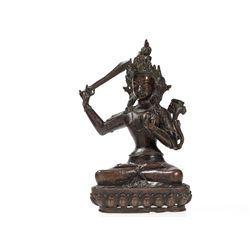 Bronze Sculpture of Bodhisattva Manjushri, Nepal, 17th Century