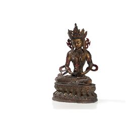 Sino Tibetan Bronze Figure of Bodhisattva Amitayus, 20th C