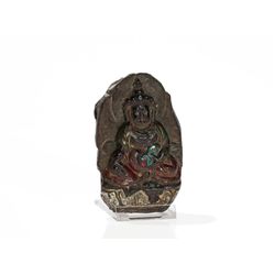 Rare Stone Carving showing Dharmapala Kubera, Tibet, 18th C