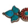 Image 4 : Silver Temple Pendants with Turquoise and Coral, around 1930