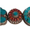 Image 5 : Silver Temple Pendants with Turquoise and Coral, around 1930