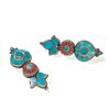 Image 9 : Silver Temple Pendants with Turquoise and Coral, around 1930