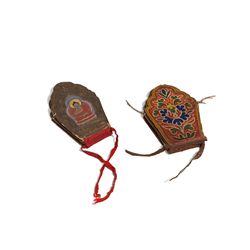 Two Hand-Painted Tantric Lama Crowns, 19th Century