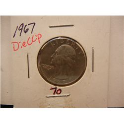 1967 Die Clip Washington Quarter