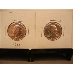 (2) 1960  Silver Washington Quarters