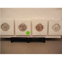 (4) 1960 Silver Washington Quarters