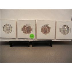(4) 1960 Silver Washington Quarters