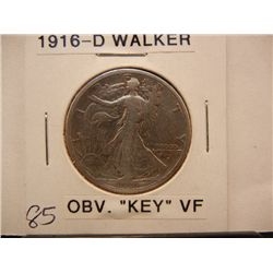 1916-D Walking Liberty Half Dollar, Obverse, Key Date
