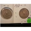 Image 2 : 2 Silver Washington Quarters: 1937 & 1938