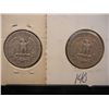 Image 2 : 2 Silver Washington Quarters: 1955s