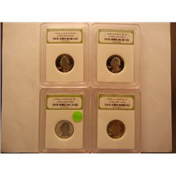 (4) 1978-S Washington Quarters, Graded by INB Cameo Gem Proof