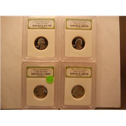 (4) 1981-S Washington Quarters, Graded by INB Cameo Gem Proof