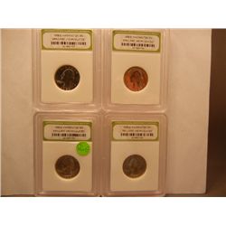 (4) 1988-D Washington Quarters, Graded by INB BU