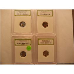 (4) 1980-S Roosevelt Dimes, Graded by INB Cameo Gem Proof
