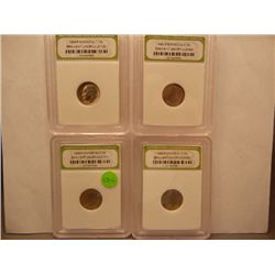 (4) 1988-P Roosevelt Dimes, Graded by INB BU