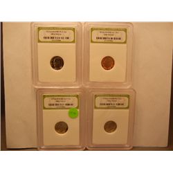 (4) 1974-S Roosevelt Dimes, Graded by INB Gem Proof