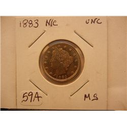 1883 Liberty Head V Nickel, No Cents, UNC