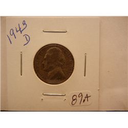 1943-D Jefferson Silver War Nickel
