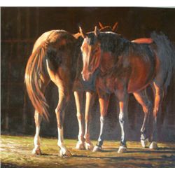 Togetherness Gary Melvin Oil 32 x 36 Signed