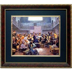 Mort Kunstler Historic Framed Art Print Ellis Island NY