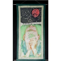 Betty Snyder Rees Original Batik Fabric Painting Moon