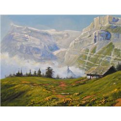 In The Alps by Gary Melvin 30 x 40 Oil Signed