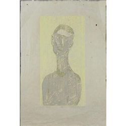 Betty Snyder Shapiro Orig Woodcut Print- Virtue? 1957