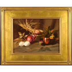 William Chambers Original Painting Eggs And Red Onions