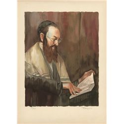 W Cortland Butterfield Portrait of a Rabbi Print S/N