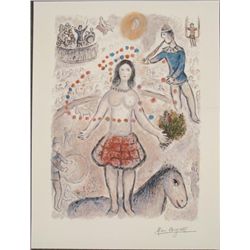 Marc Chagall : Danseuse au Flutiste Circus Art Print