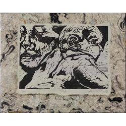 Betty Heredia Original Woodcut Print Framed -Safe Baby