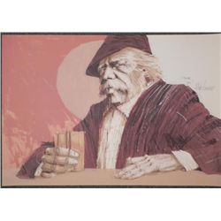 Aldo Longo Signed Artist Proof Print -Man at the Bar