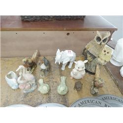 Bird/Owl/Pig/Elephant Figurines