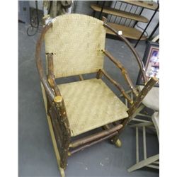 Rattan & Pine Rocking Chair