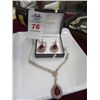 Image 1 : Genuine Ruby Estate Necklace & Earring Set