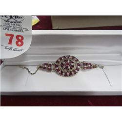 12.88 Ct. Genuine Ruby Estate Bracelet (Cert For Ins. Purpose $2,975.00) - Paperwork In Office