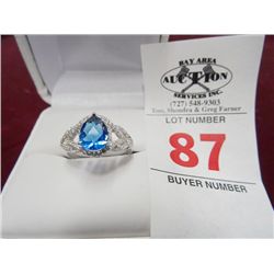 Sapphire Dinner Ring w/Special Band - .925