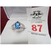 Image 1 : Sapphire Dinner Ring w/Special Band - .925