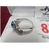 Image 2 : Sapphire Dinner Ring w/Special Band - .925