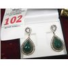 Image 1 : 5 Ct. Genuine Emerald Estate Earrings