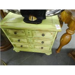 Green Painted Antiqued 3-Drawer Chest