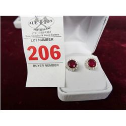 3 Ct. Genuine Ruby Estate Earrings