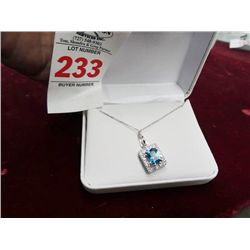 Blue Topaz Necklace In Modern Setting