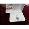 Image 1 : Blue Topaz Necklace In Modern Setting