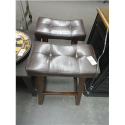 Padded Short Stools (2), End Table