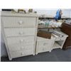 Image 1 : Wicker Dresser, Chest, Nightstand Set