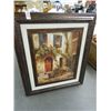 Image 1 : Framed Oil On Board "Floral Court Yard" Signed