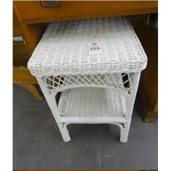 White Wicker Stand