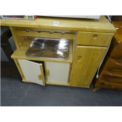 Pine Microwave Cart